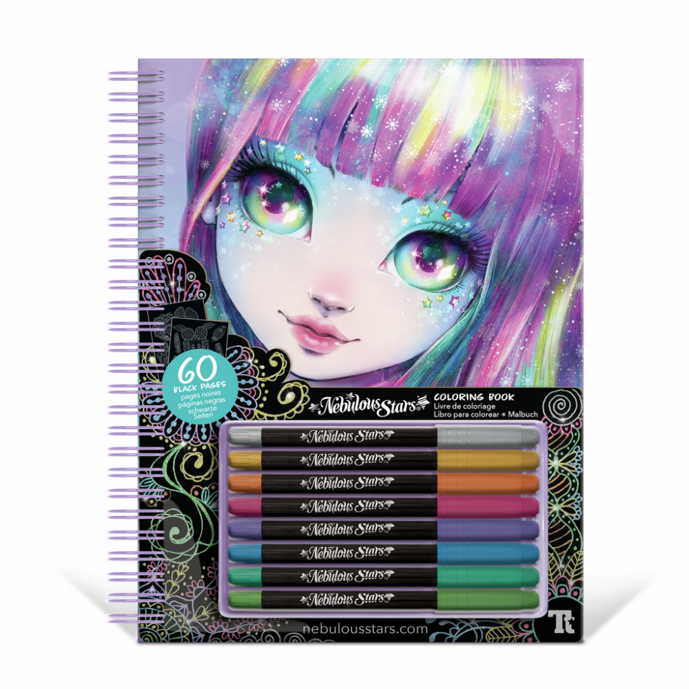 Cahier de coloriage à pages noires - Isadora NEBULOUS