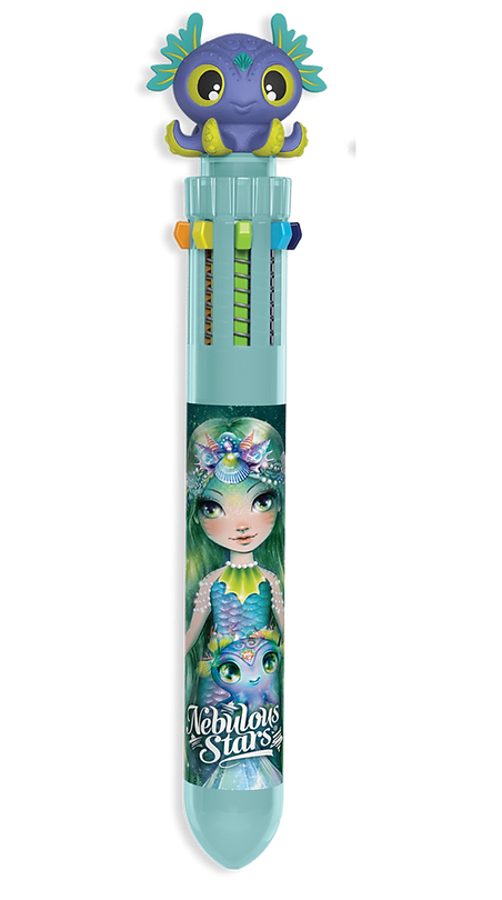 Stylo bille 10 couleurs bleu - NEBULOUS
