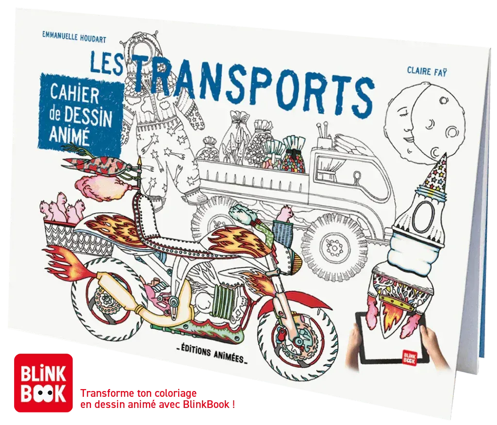 Cahier de dessin animé "les transports" - Editions animées