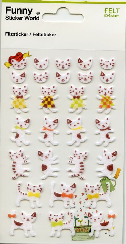 Klistremerker av filt - Katter