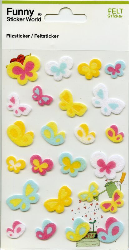 Klistremerker av filt - Sommerfugler