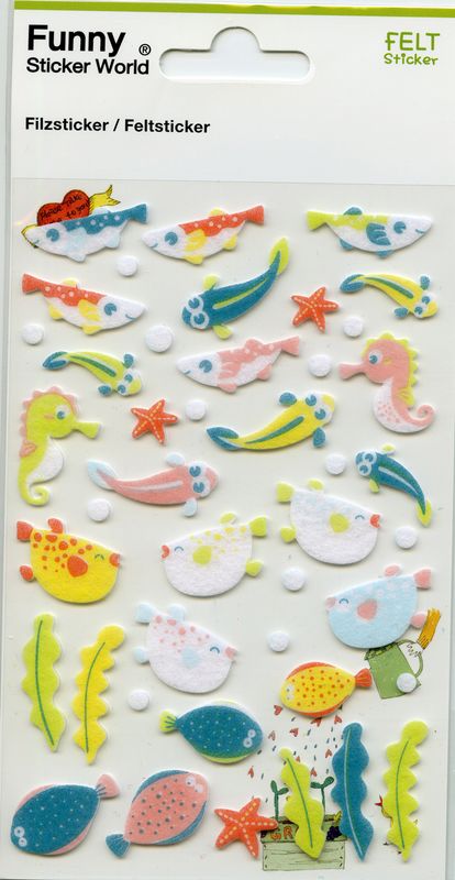 Klistremerker  av filt - Fisker