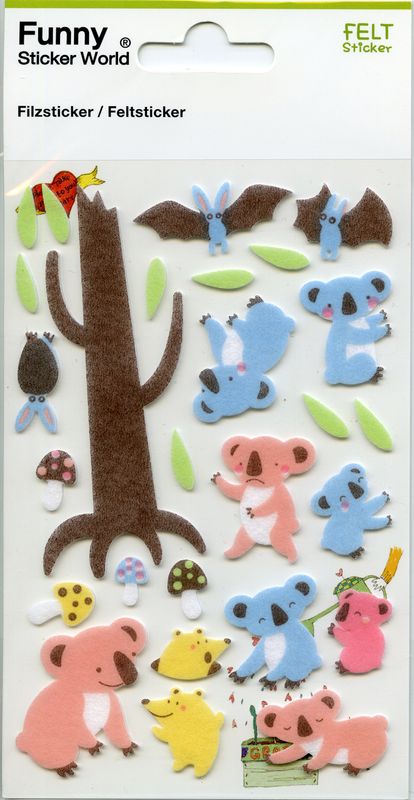 Klistremerker av filt - Koalabjørner