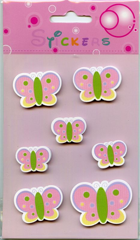 Klistremerker av tre - Sommerfugler