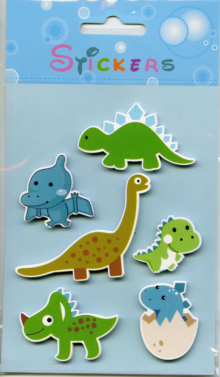 Klistremerker av tre - Dinosaurer