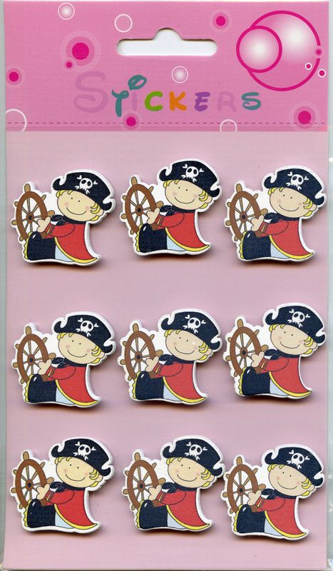 Klistremerker av tre - Pirater
