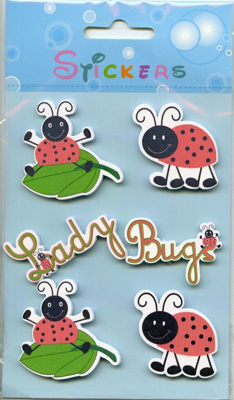 Klistremerker av tre - Lady bugs