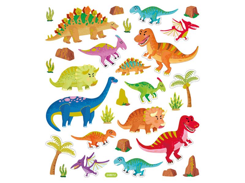 Klistremerker – Dinosaurer m/glitter