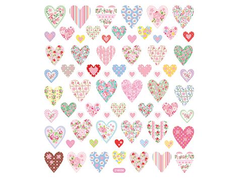 Klistremerker – Hjerter pastell m/glitter