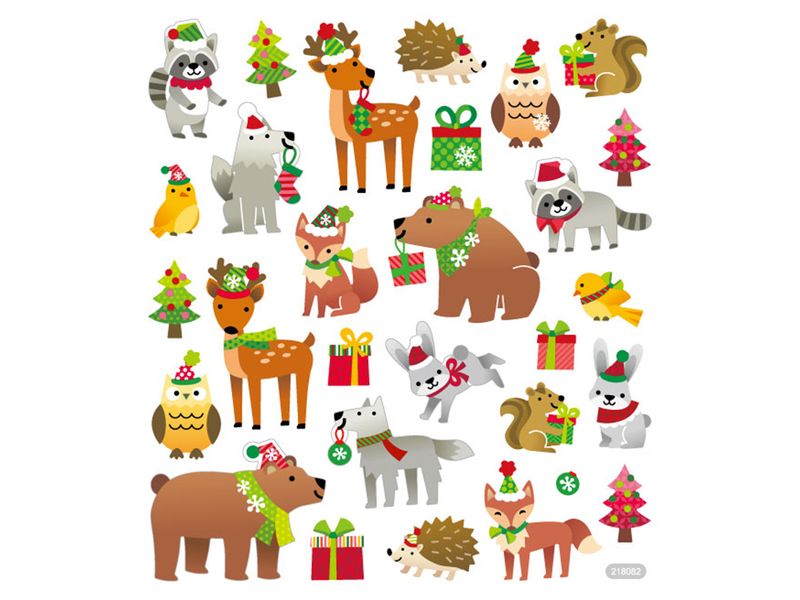 Klistremerker – Jul i skogen