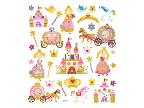 Klistremerker – Prinsesser m/glitter