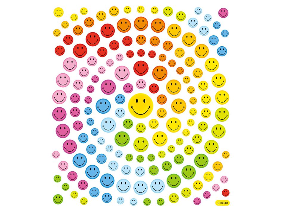Klistremerker – Smileys #2 m/glitter