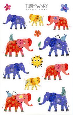 Klistremerker – Elefanter med glitter