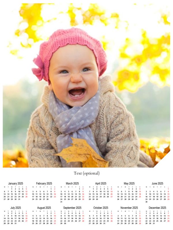 Personlig Fotokalender  60x80cm stående