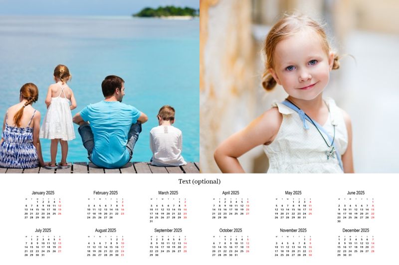 Personlig Fotokalender  80x60cm liggende