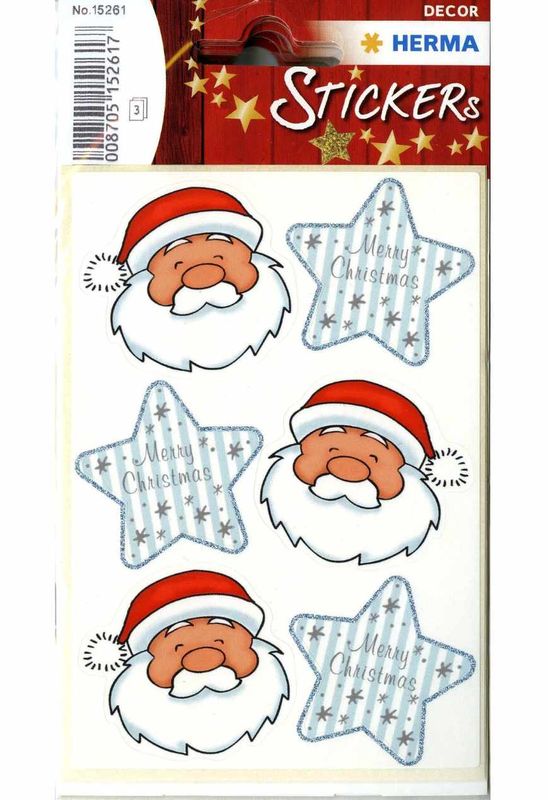 Klistremerker - Julenisse og julestjerner