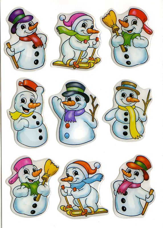 Klistremerker - Snømenn 3D