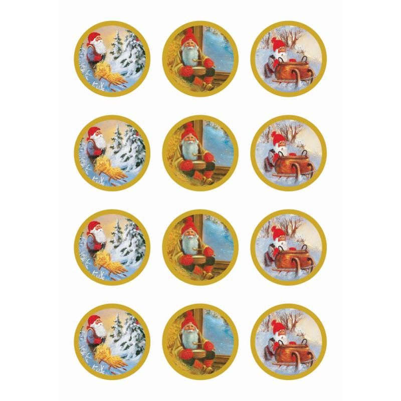 Klistremerker - Eksklusive runde julemotiver