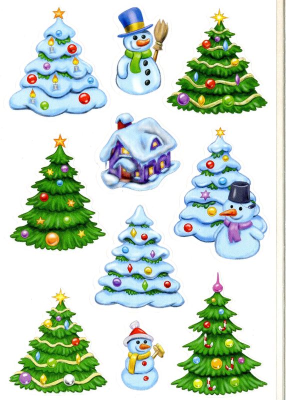 Klistremerker - Juletrær