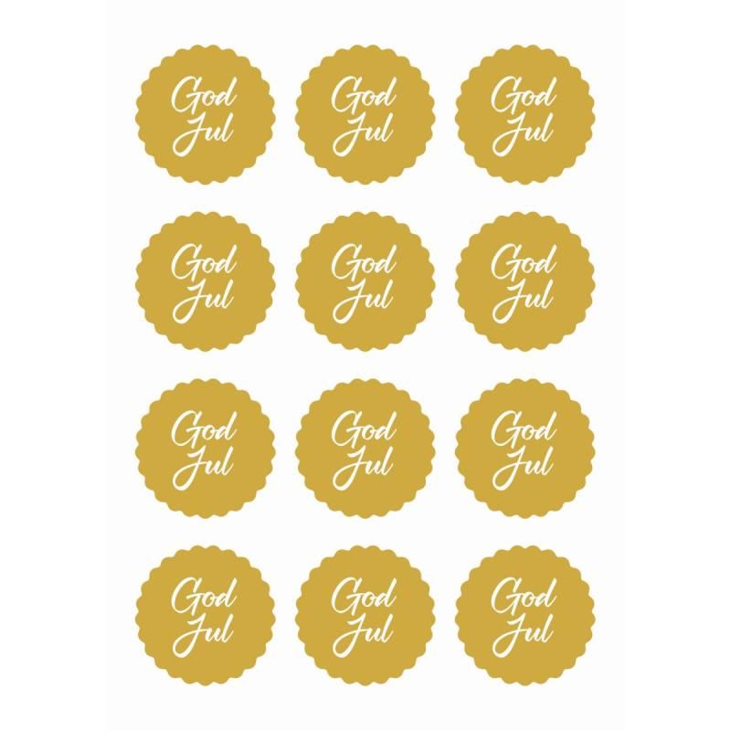 Klistremerker - Eksklusive julestempel gull