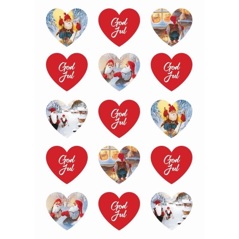 Klistremerker - Eksklusive julehjerter