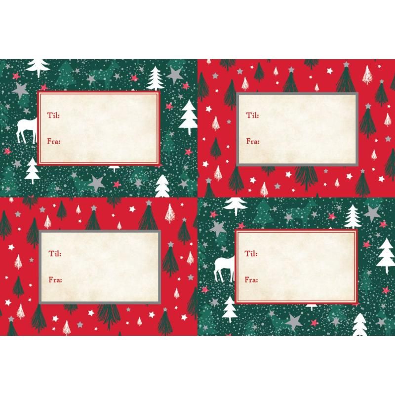 Julemerkelapper -  røde og grønne