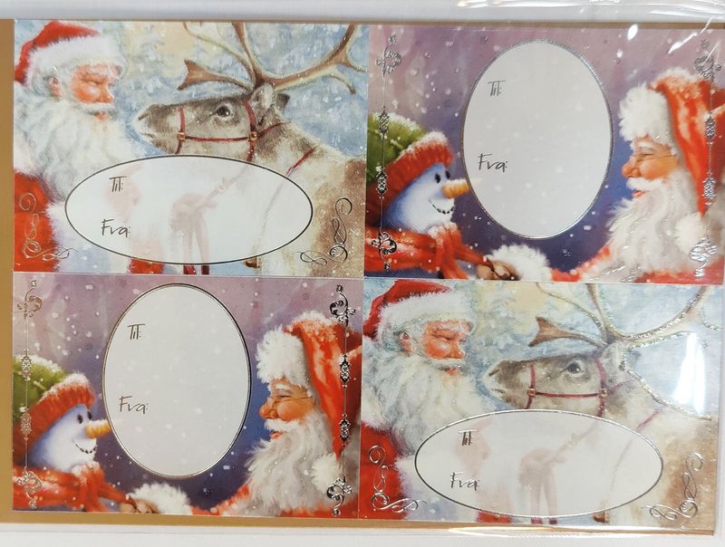 Julemerkelapper -  nisse og reinsdyr