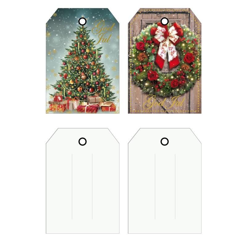 Julemerkelapper - juletre og krans