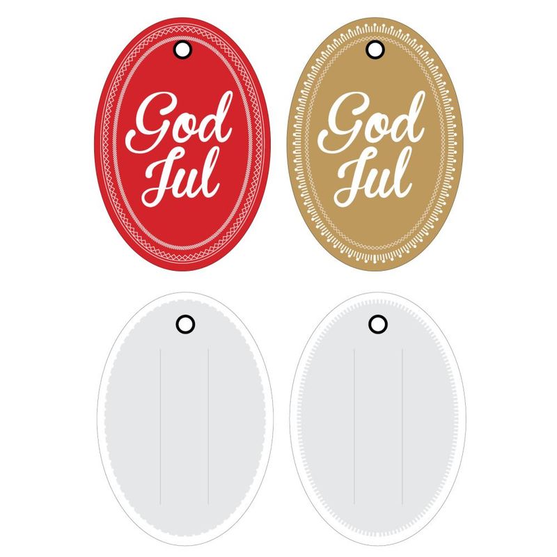 Julemerkelapper -  ovale "God jul"
