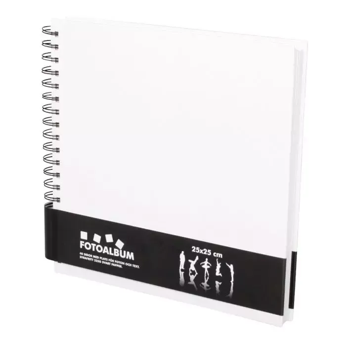 Spiralalbum 25x25 hvit