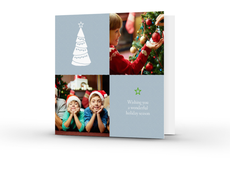 Personlig Dobbelt kort 15x15cm kvadratisk