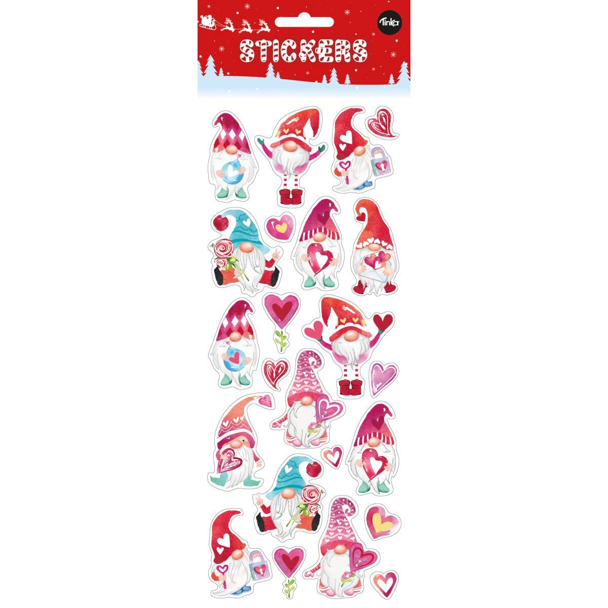 Klistremerker – Julenisser rosa