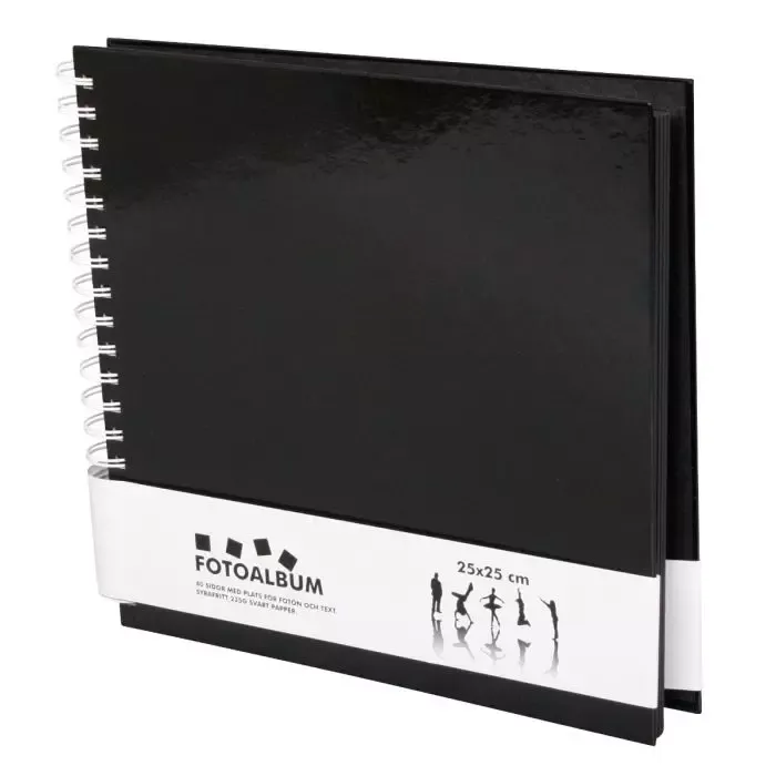 Spiralalbum 25x25 svart