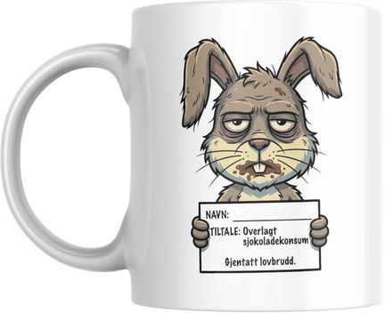 Krus "Overlagt sjokoladekonsum" med eget navn