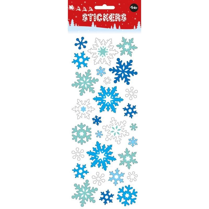 Klistremerker – Snøkrystaller med glitter