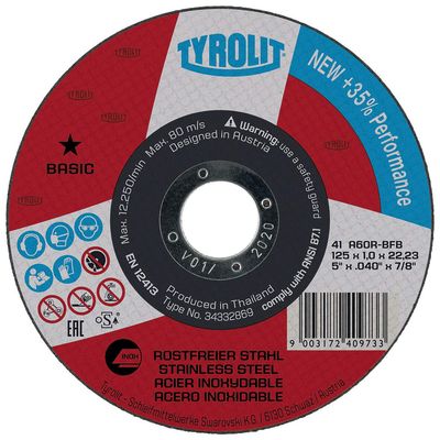 TYROLIT Trennscheibe Basic INOX 41 A60R-BFB 125x1x22,23mm