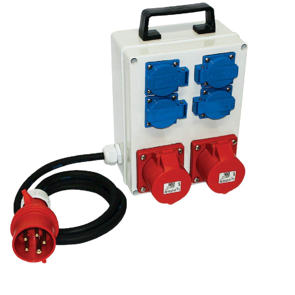 PCE Baustromverteiler Schwaz 16A 5 Pol. 400 V 4x230V/2x400V