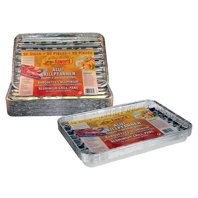 LUCIFER Alu-Grillschale 5 Stück /Pkg. 34x24cm