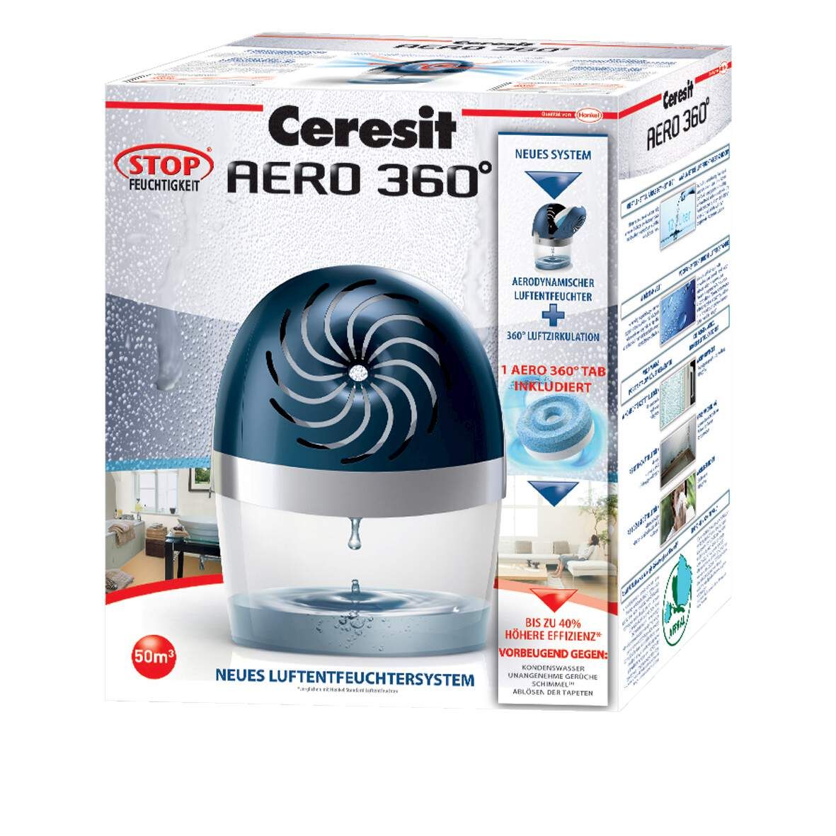 HENKEL Luftentfeuchter Set Ceresit Aero 360° inkl. 1 Tab