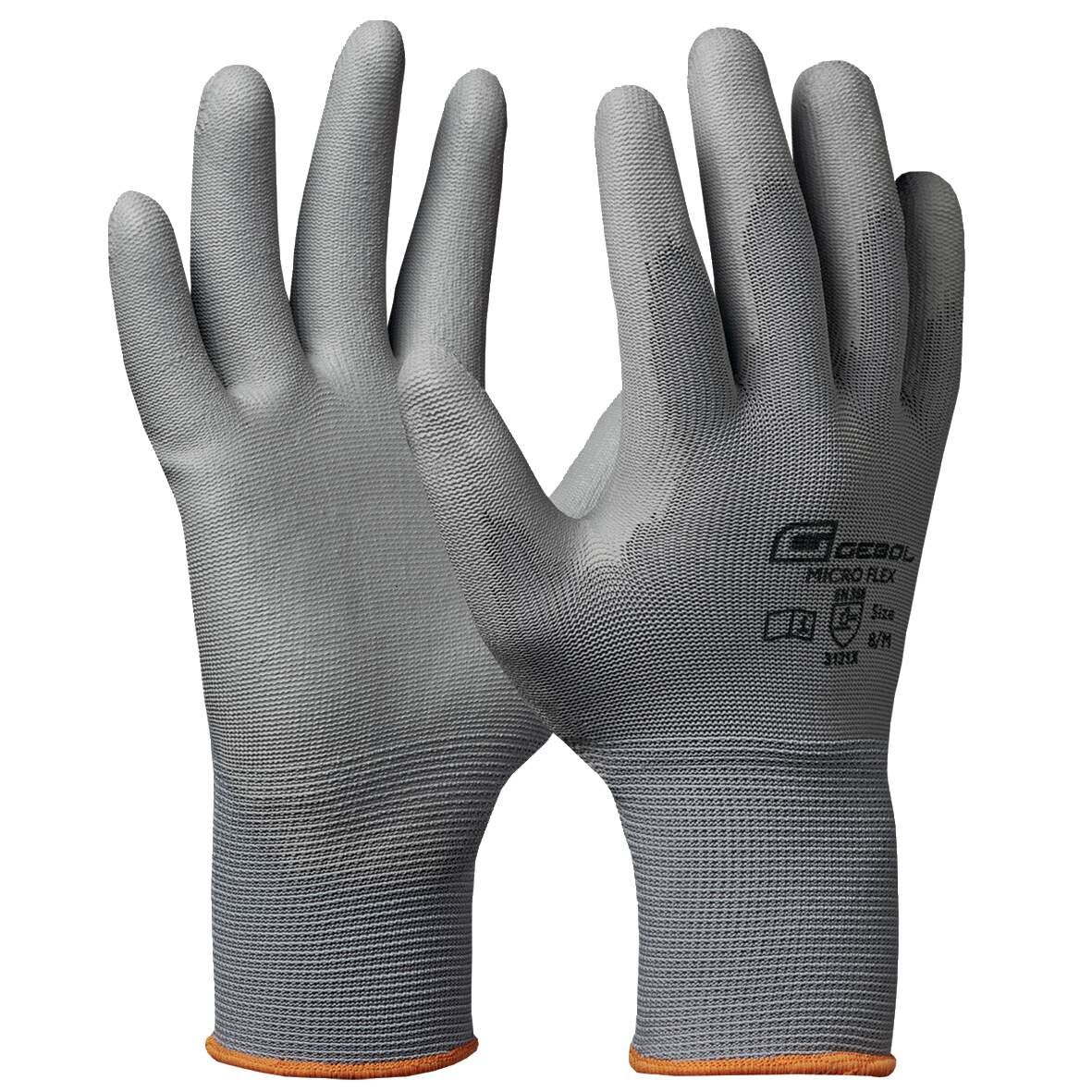 GEBOL Arbeitshandschuh Gr.8,grau,SB Micro Flex/Nano Flex