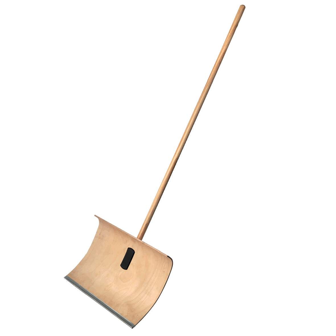 FREUND Schneeschieber Holz 50 x 35 cm, Stahlkante