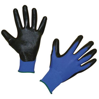 Feinstrickhandschuh Nytec blau-schwarz, Gr. 9
