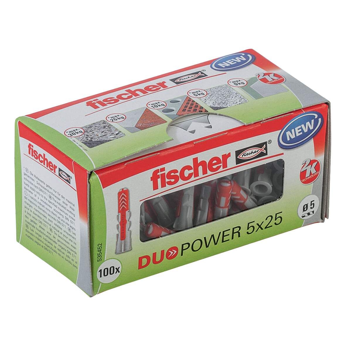 FISCHER Dübel DUOPOWER 5x25 100 Stück