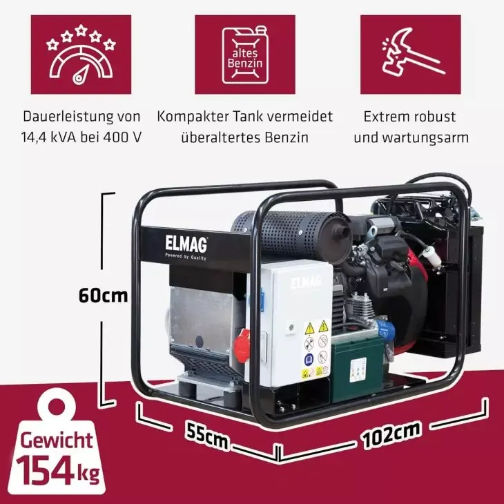 ELMAG Stromerzeuger SEB 16000WDE-AVR HONDA-Motor GX690 E-Start, AV
