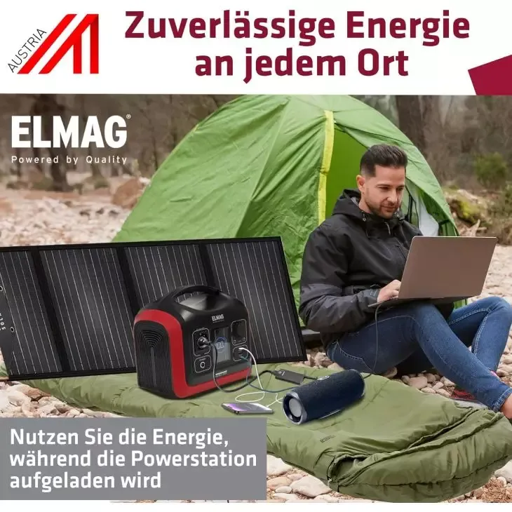 ELMAG Powerstation ENERGY 600 600W, LiFEPO4 Akku mit 595Wh