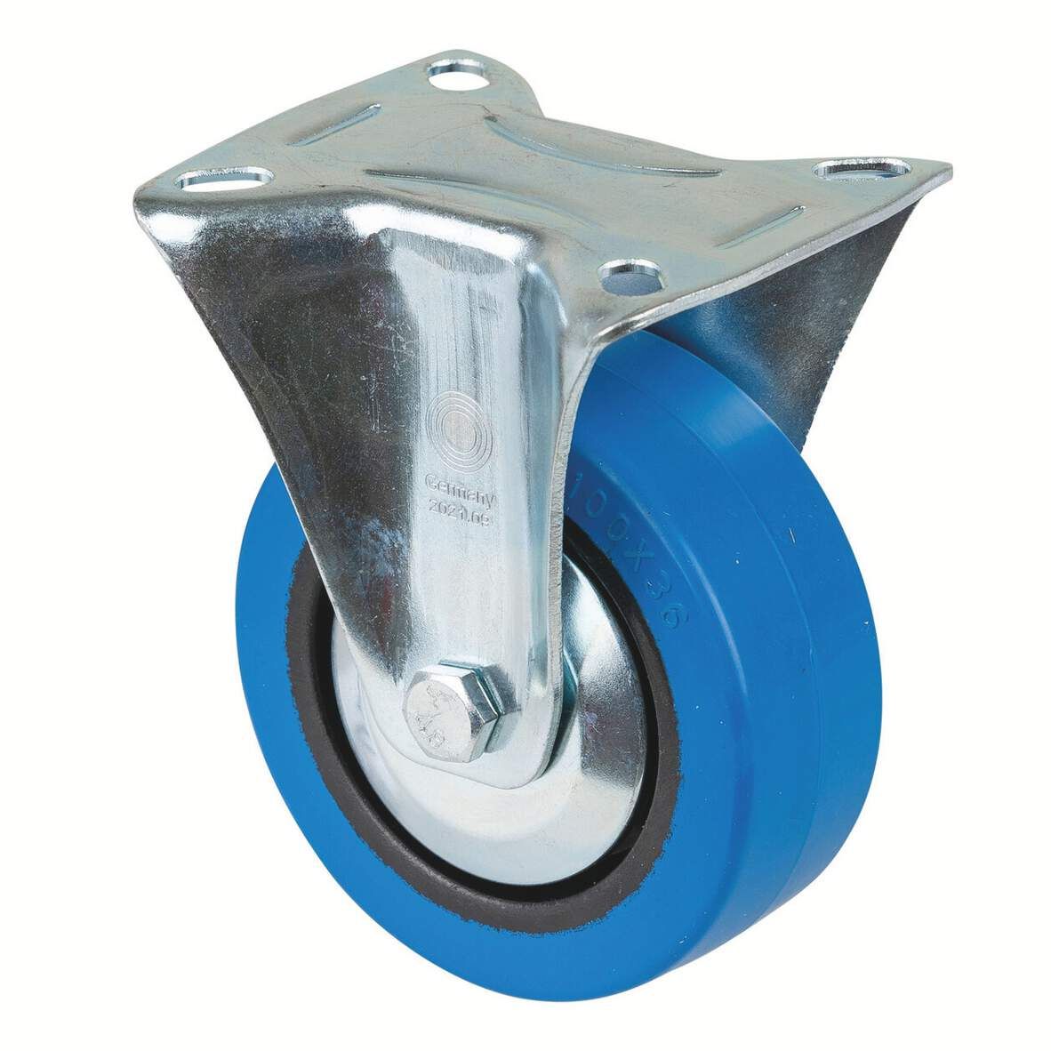 BS-ROLLEN Bockrolle DM 100mm elastik blau,Tragkraft 140kg