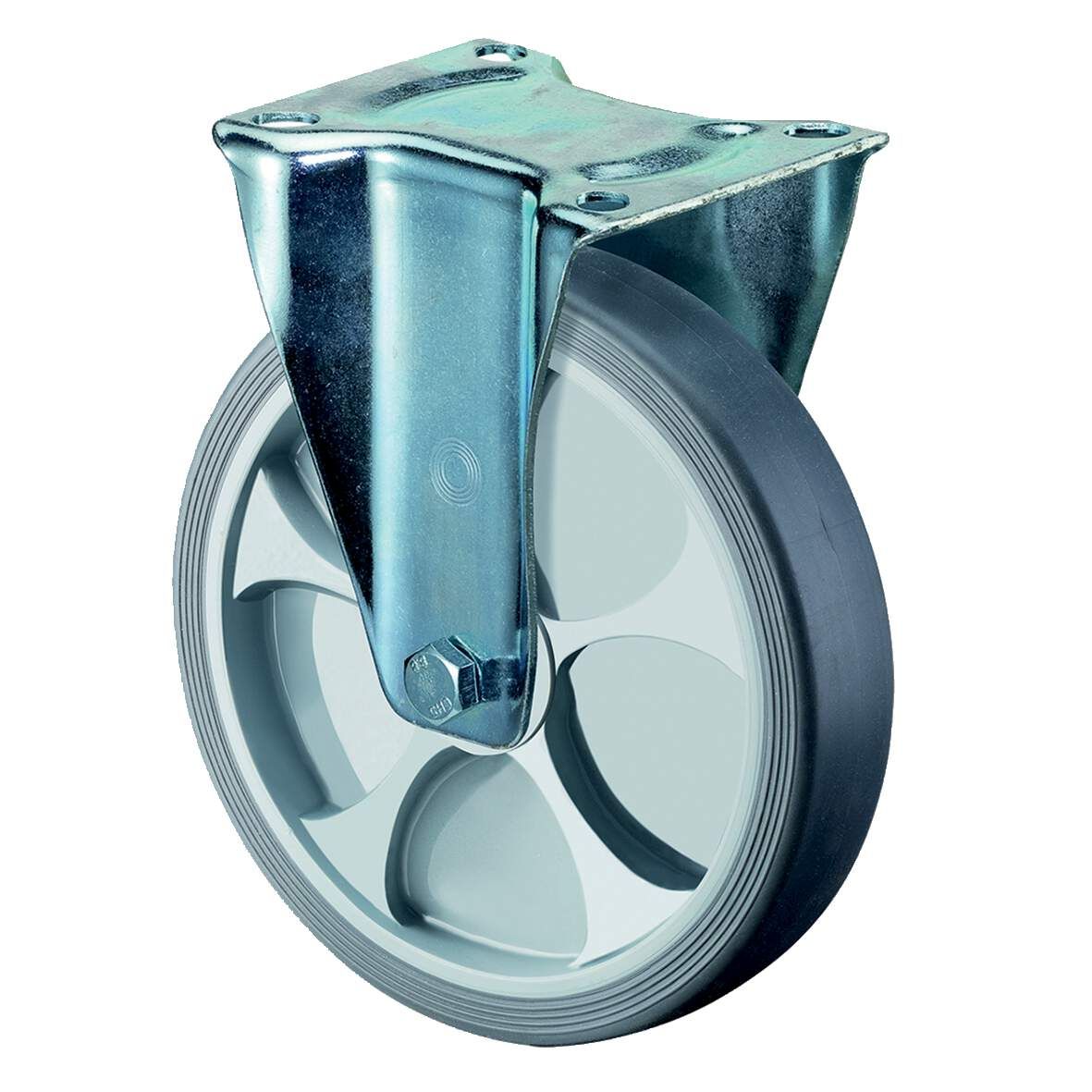 BS-ROLLEN Bockrolle mit Platte DM 125mm TPE, Tragkraft 120kg