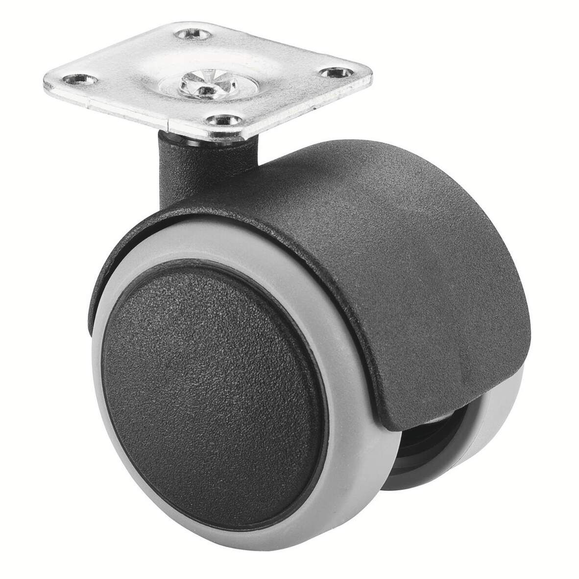 BS-ROLLEN Doppelrolle mit Platte DM 50mm für harte Böden,Tragkraft 50kg