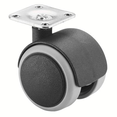 BS-ROLLEN Doppelrolle mit Platte DM 50mm für harte Böden,Tragkraft 50kg