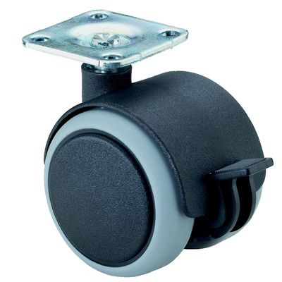 BS-ROLLEN Doppelrolle mit Festst.+Platte DM 40mm Tragkraft 30kg